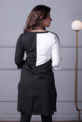 Black & White Elephant Print Kurti