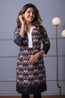 Black & Peach Elephant Print Kurti
