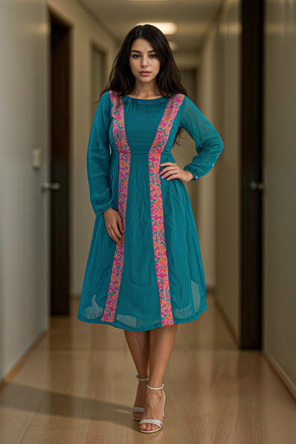 A-line georgette dress - IREA Life