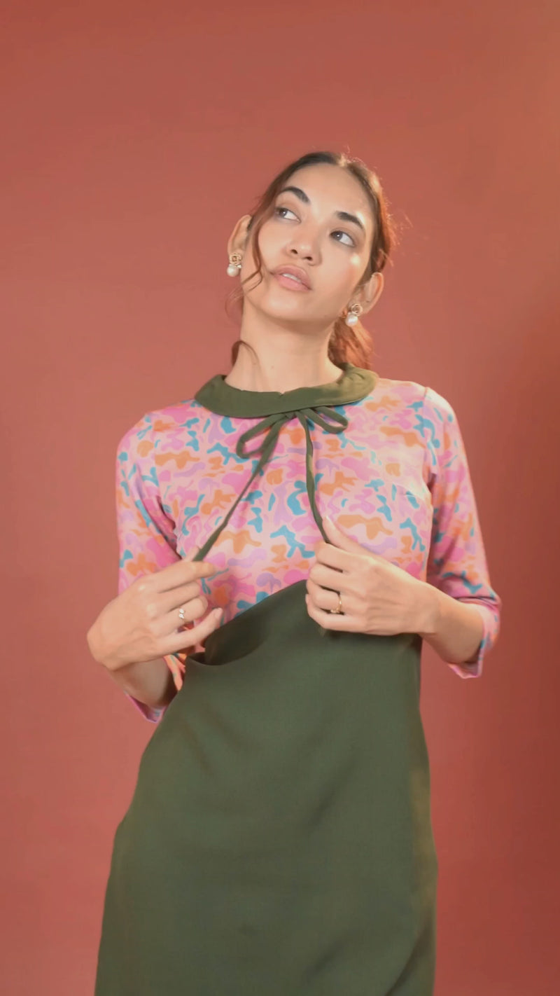 Load and play video in Gallery viewer, Peter Pan Collar Kurti with Bow
